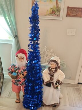 Target Blue Tinsel Cone Holiday Garland